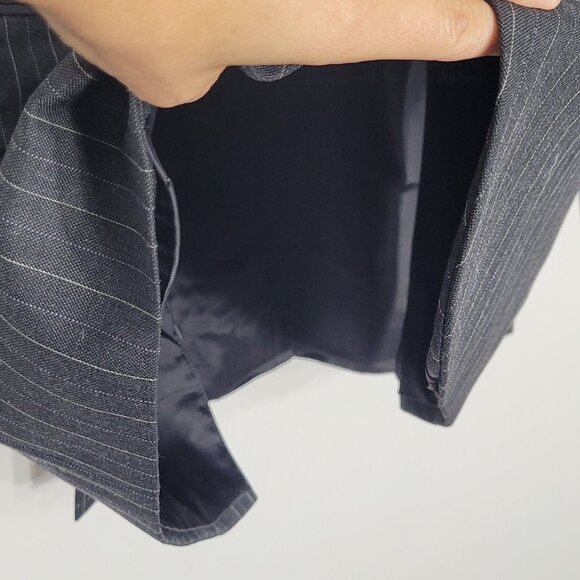 Bouet Men Black Gray Pinstripe 100% Wool Pockets Button Up Blazer Size 40R - Picture 5 of 15